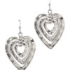 Triple metal heart earrings