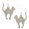 Scratch metal cat earrings