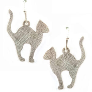 Scratch metal cat earrings