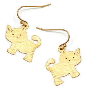 Pet lovers theme scratch metal cat earrings