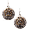 Pet lovers disc earrings - paw print