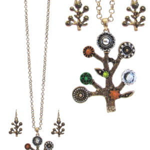 Vintage metal tree of life pendant necklace