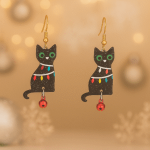 Christmas Cat Earrings