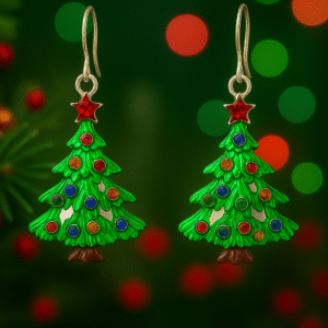 Bejeweled Christmas Tree Earrings