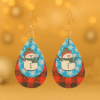 Flannel Snowman Earrings