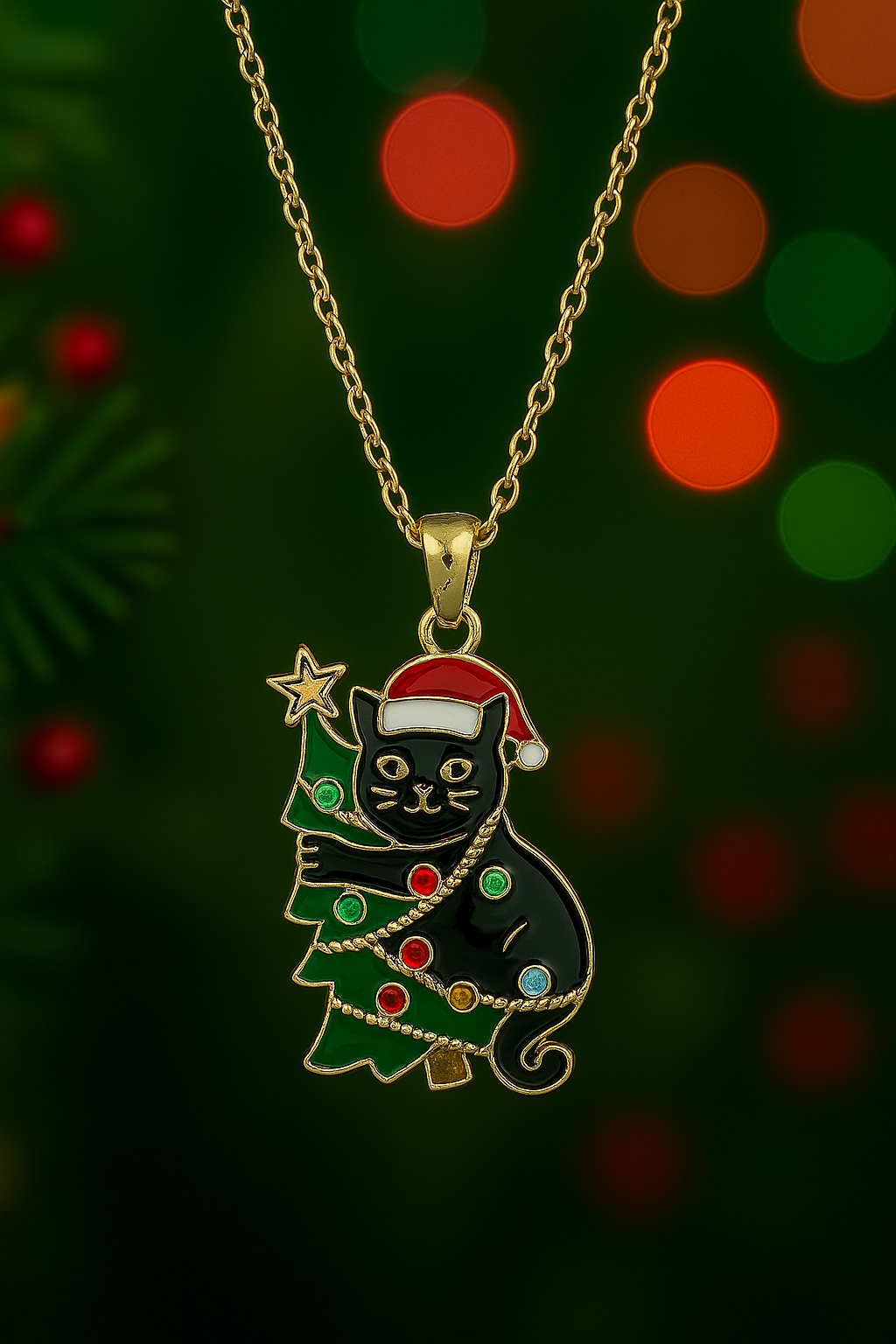 Christmas Cat Necklace