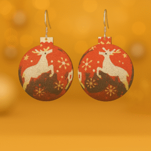 Christmas Bulb Reindeer Earrings