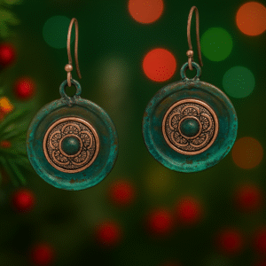 Vintage metal disc earrings