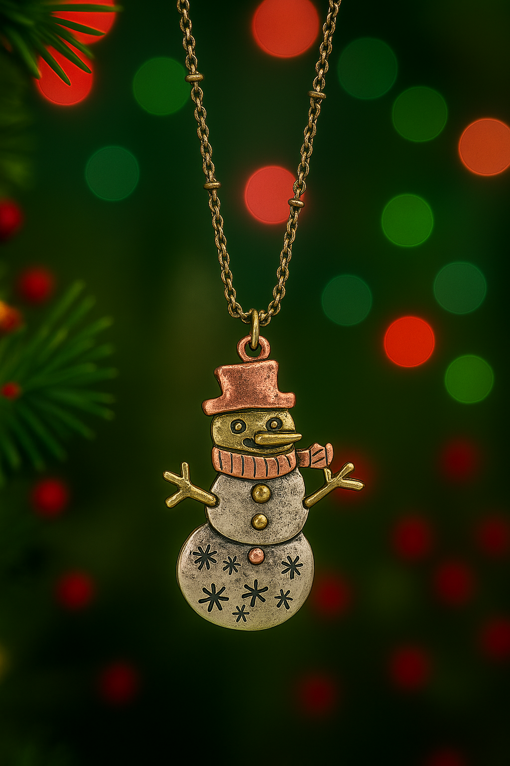 Holiday Snowman Necklace